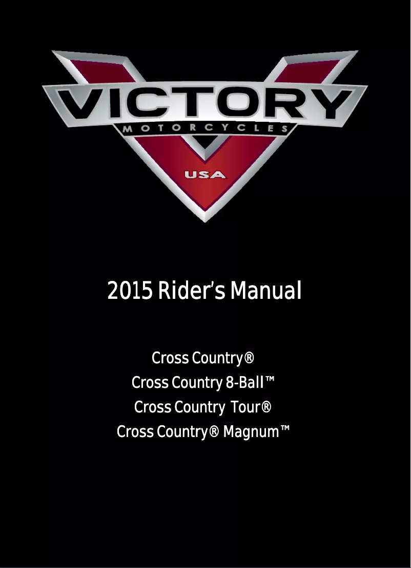 Page n°1 - Manuel utilisateur Victory Cross Country Tour (2015)