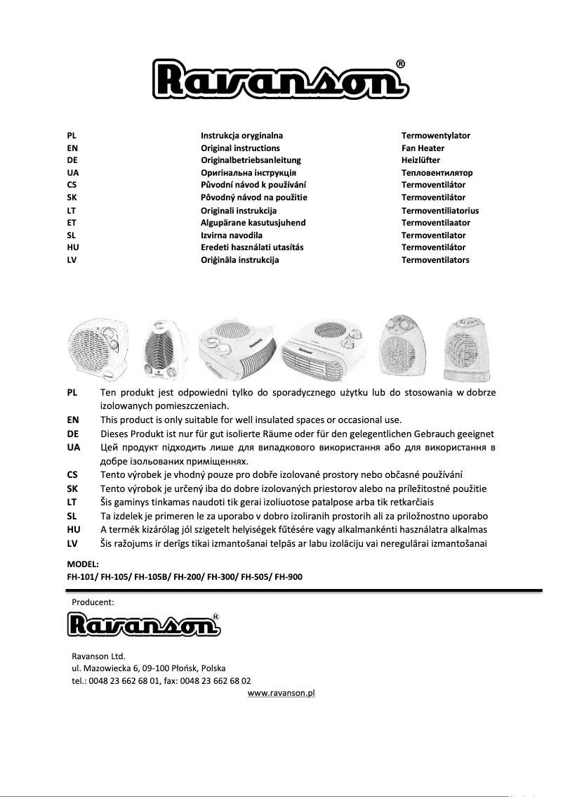 Page n°1 - Manuel utilisateur Ravanson FH-105B