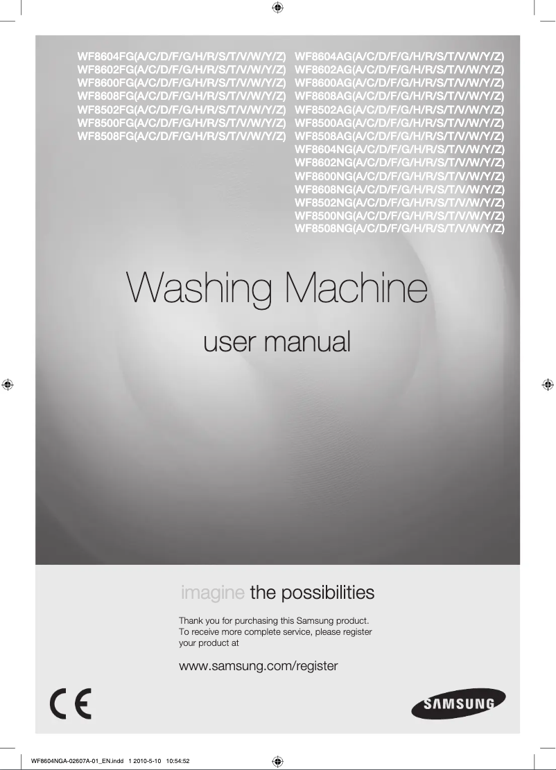 Page 1 de la notice Manuel utilisateur Samsung WF8604NGS