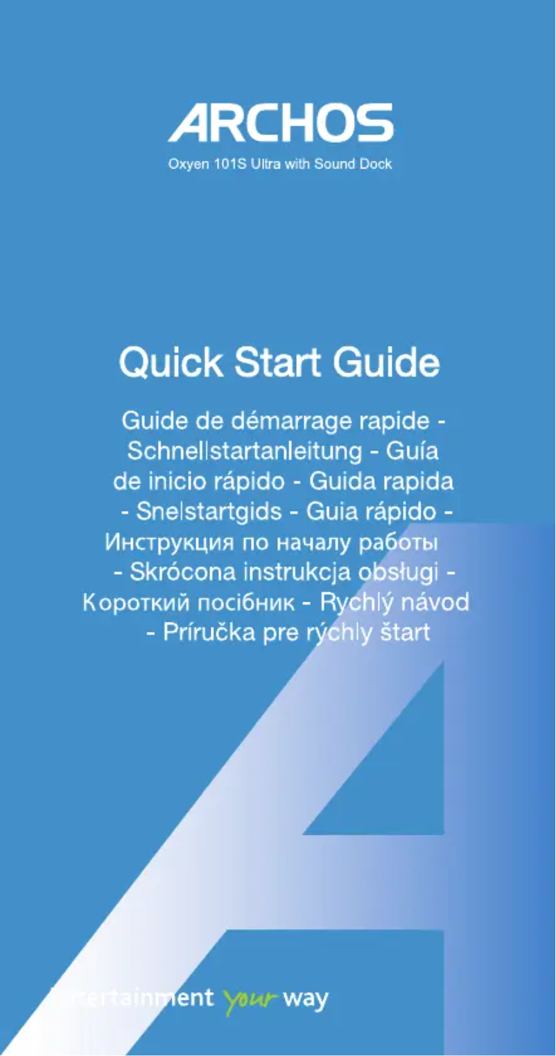 Page n°1 - Manuel utilisateur Archos Oxygen 101S Ultra