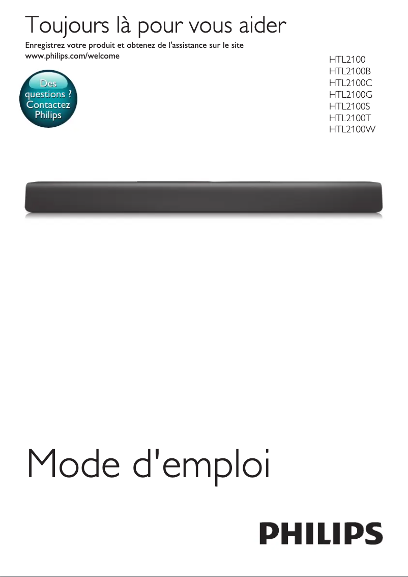 Image de la première page du manuel de l'appareil HTL2100T