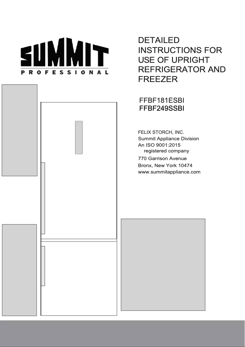 Page 1 de la notice Manuel utilisateur Summit FFBF181