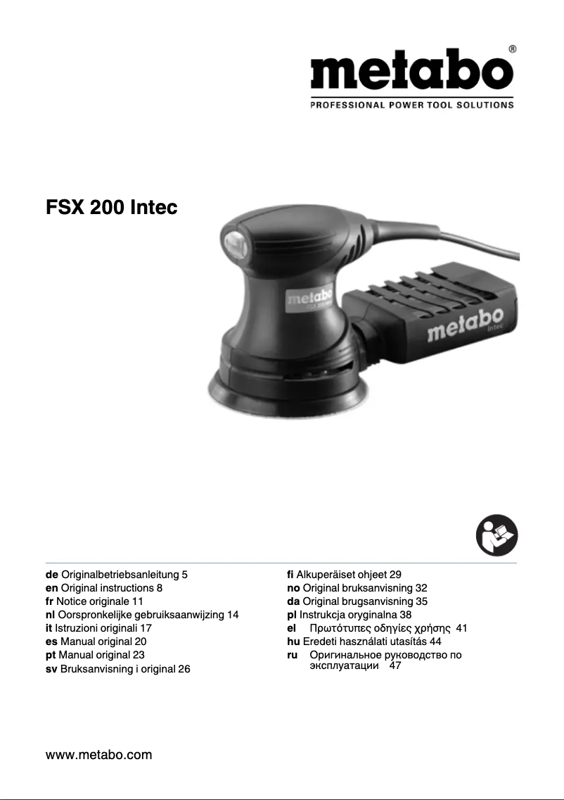 Image de la première page du manuel de l'appareil FSX 200