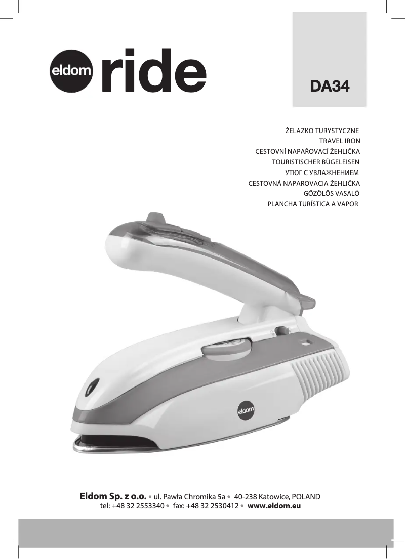 Page n°1 - Manuel utilisateur Eldom Ride DA34