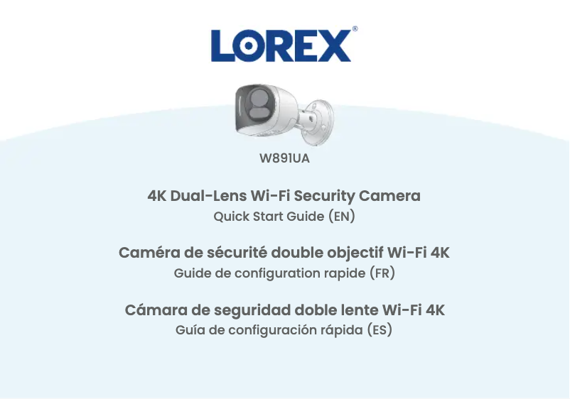 Image de la première page du manuel de l'appareil W891UAD-E