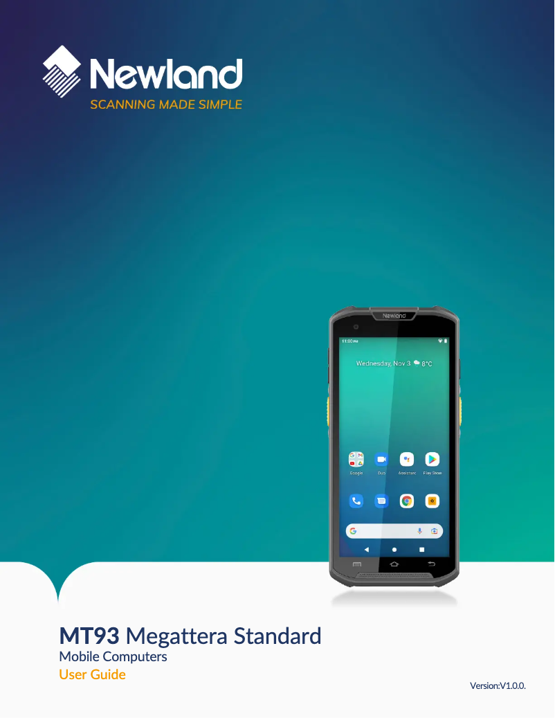 Page 1 de la notice Manuel utilisateur Newland Megattera Standard MT93