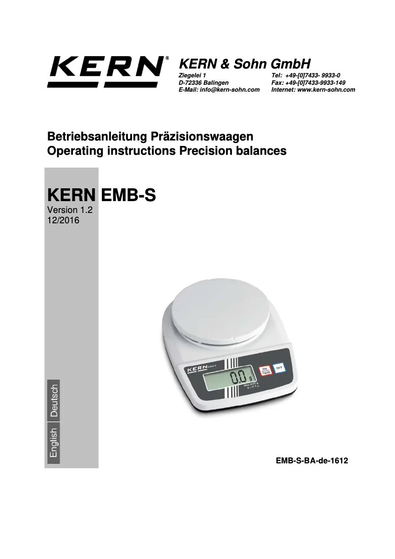 Image de la première page du manuel de l'appareil EMB 2000-0S