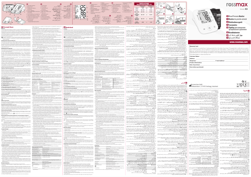 Page n°1 - Manuel utilisateur Rossmax X3