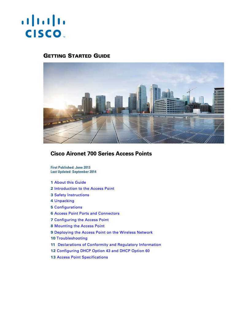 Page 1 de la notice Manuel utilisateur Cisco AIR-CAP702I-I-K9