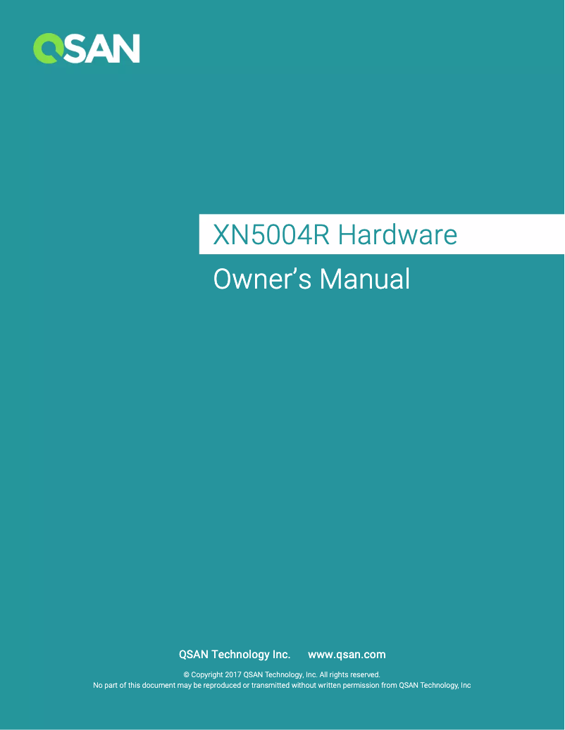 Page n°1 - Manuel utilisateur Qsan XN5004R