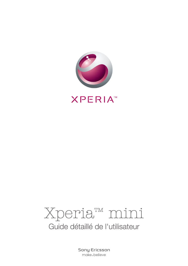 Image de la première page du manuel de l'appareil Xperia Mini
