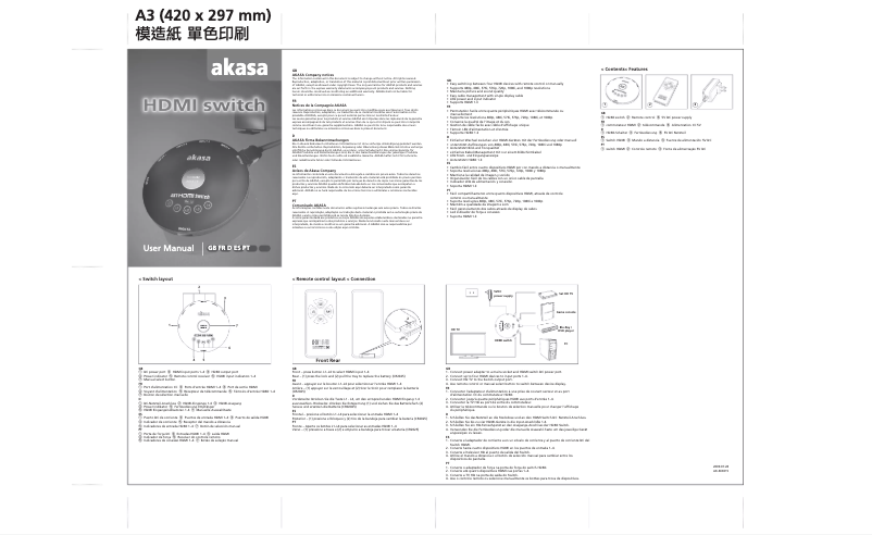 Page 1 de la notice Manuel utilisateur Akasa AK-MX015-BKUK