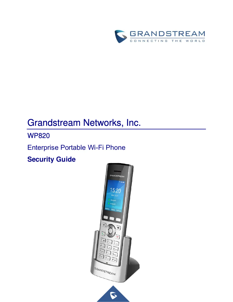 Page 1 de la notice Instructions de sécurité Grandstream WP820