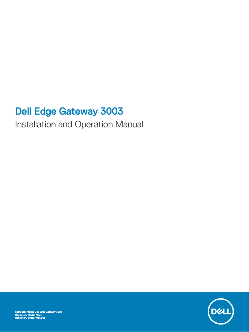 Page 1 de la notice Manuel utilisateur Dell Edge Gateway 3003