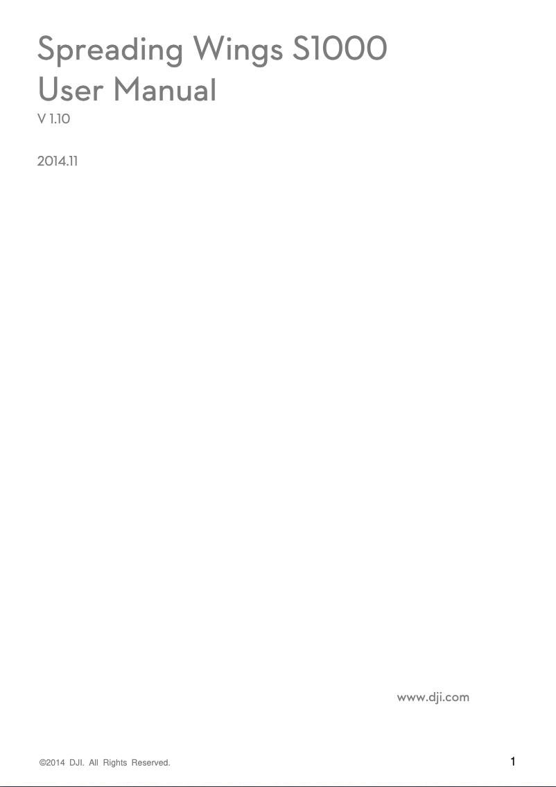 Page n°1 - Manuel utilisateur DJI Spreading Wings S1000