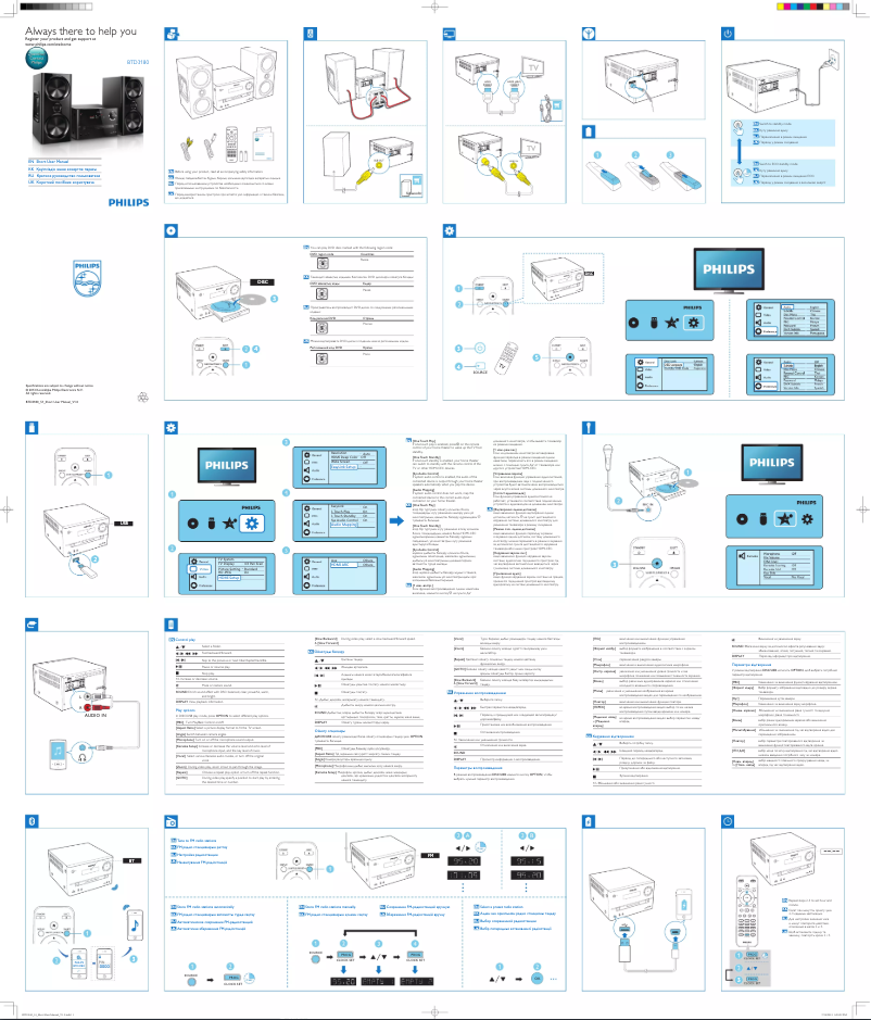 Page n°1 - Guide de démarrage rapide Philips BTD3180