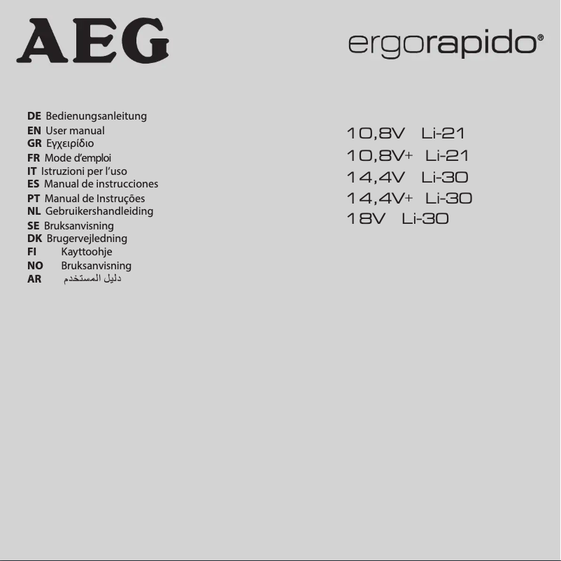 Image de la première page du manuel de l'appareil ErgoRapido ZB102ER