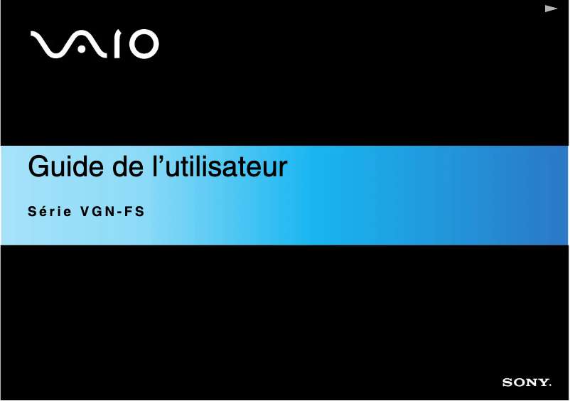 Image de la première page du manuel de l'appareil Vaio VGN-FS115B
