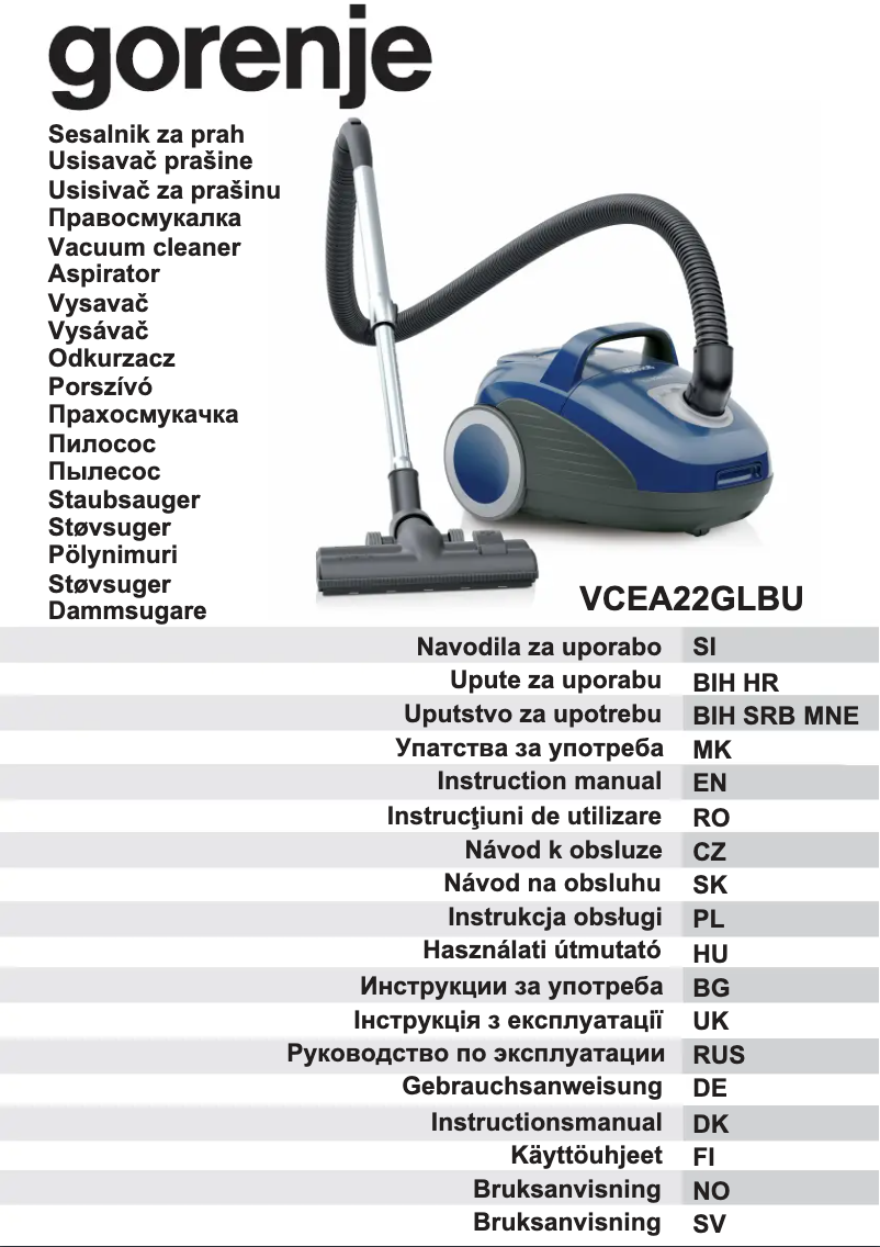 Página 1 del manual Manual de usuario Gorenje VCEA22GLBU