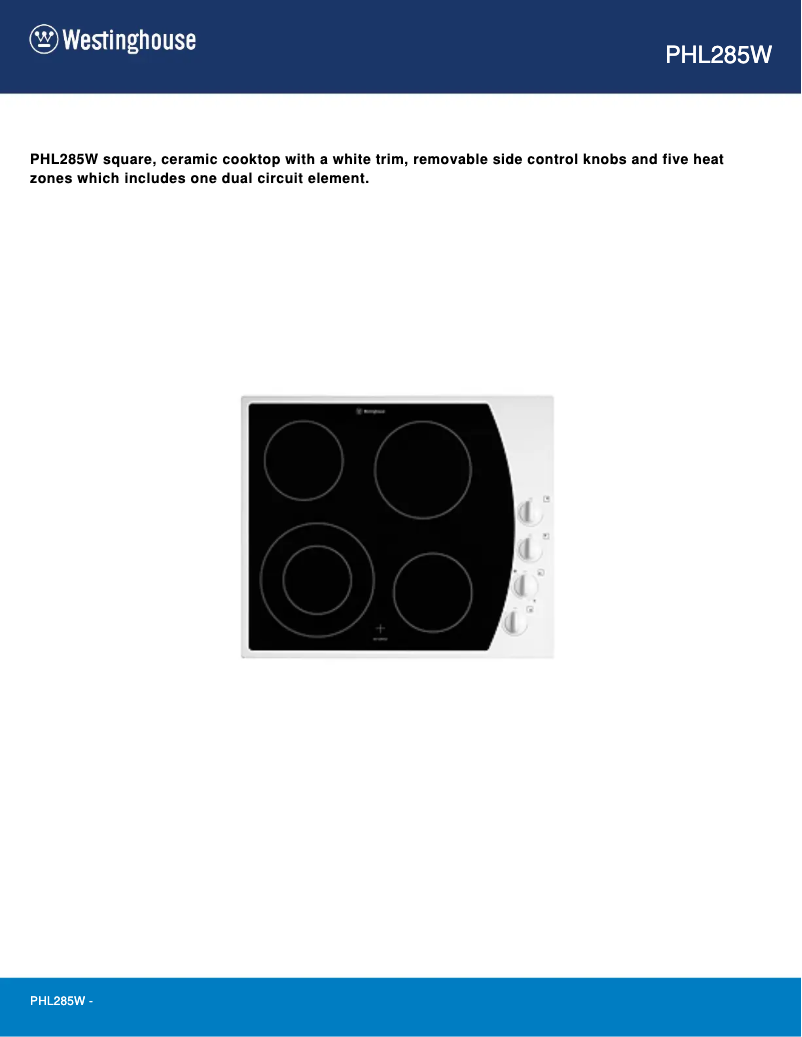 Page n°1 - Manuel utilisateur Westinghouse PHL285W