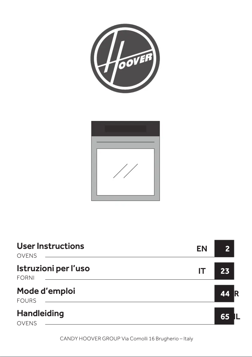 Image de la première page du manuel de l'appareil H-OVEN 500 HOC5S047INWIFI