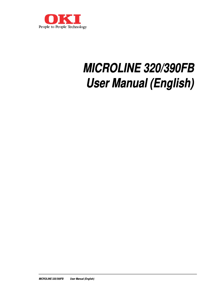 Page n°1 - Manuel utilisateur OKI Microline 390FB