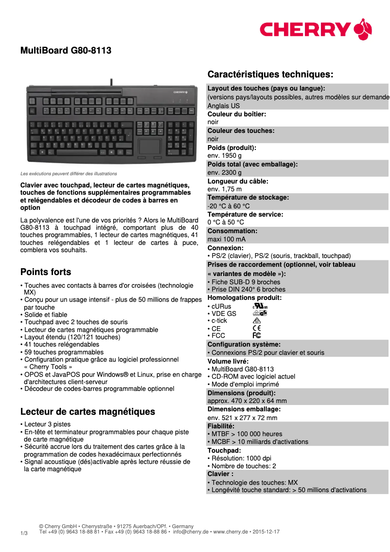 Image de la première page du manuel de l'appareil MultiBoard G80-8113