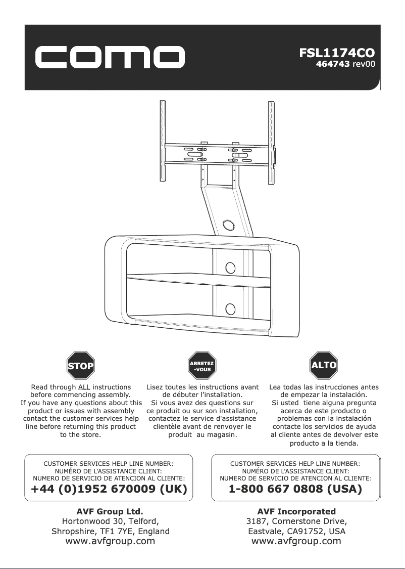 Page n°1 - Manuel utilisateur AVF FSL1174COGW
