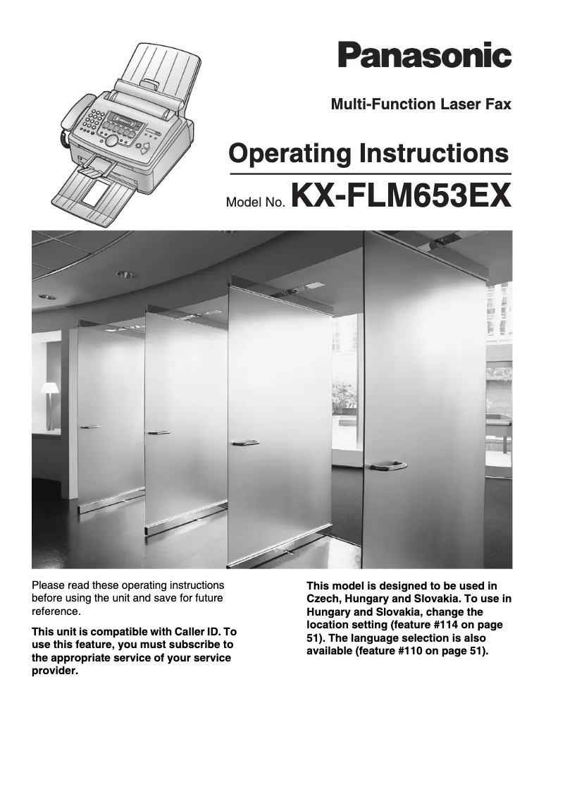 Imagen de la primera página del manual del dispositivo KX-FLM653EX