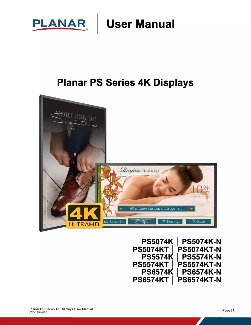 Página 1 del manual Manual de usuario Planar PS5574K-N