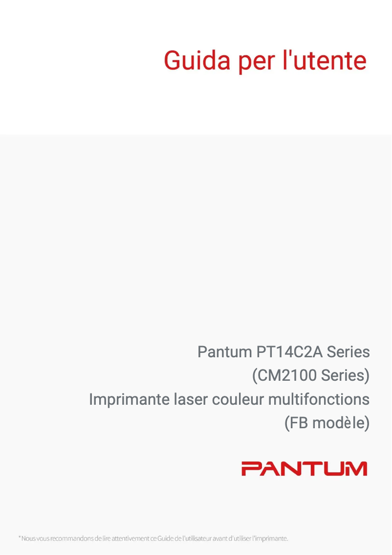 Page n°1 - Manuel utilisateur Pantum CM2100DN