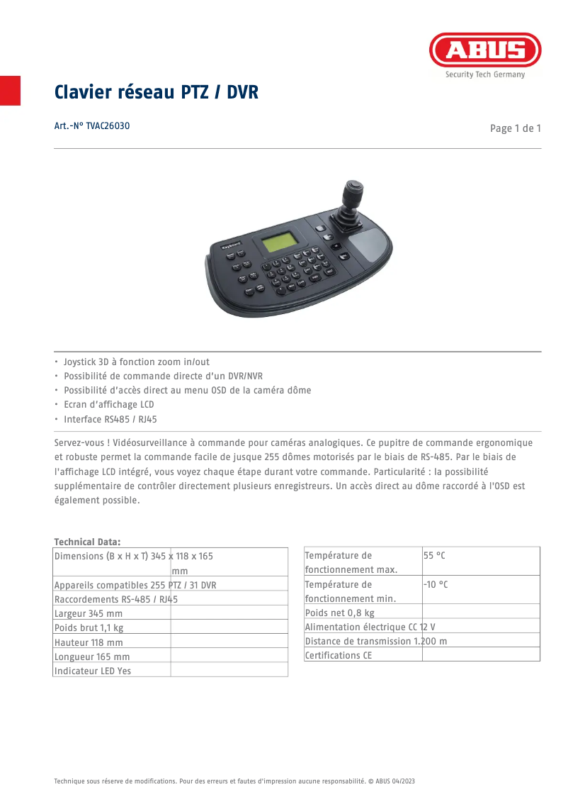 Image de la première page du manuel de l'appareil TVAC26030