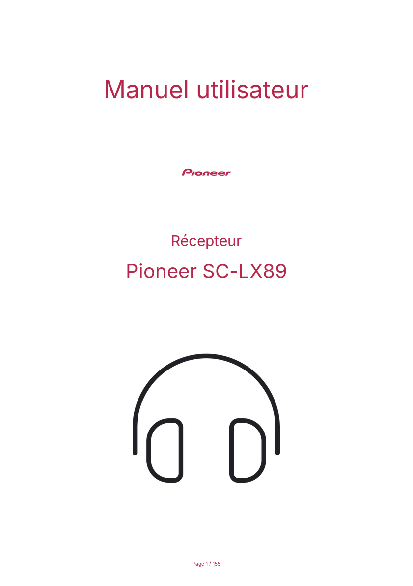 Page n°1 - Manuel utilisateur Pioneer SC-LX89