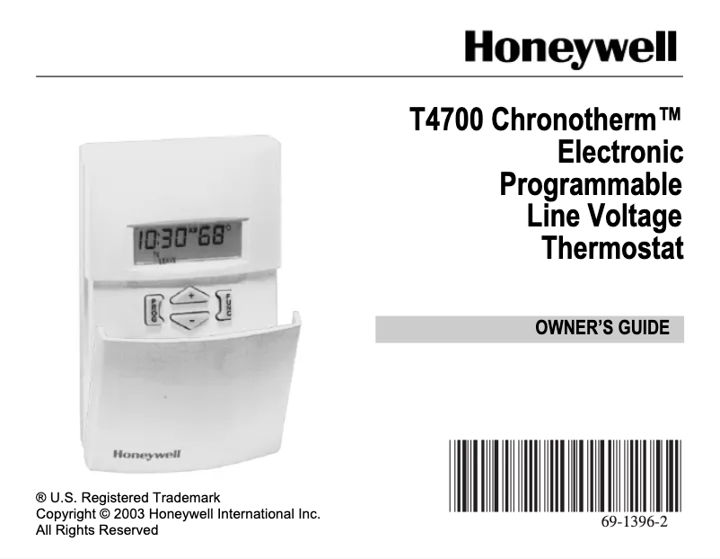 Page 1 de la notice Manuel utilisateur Honeywell T4700