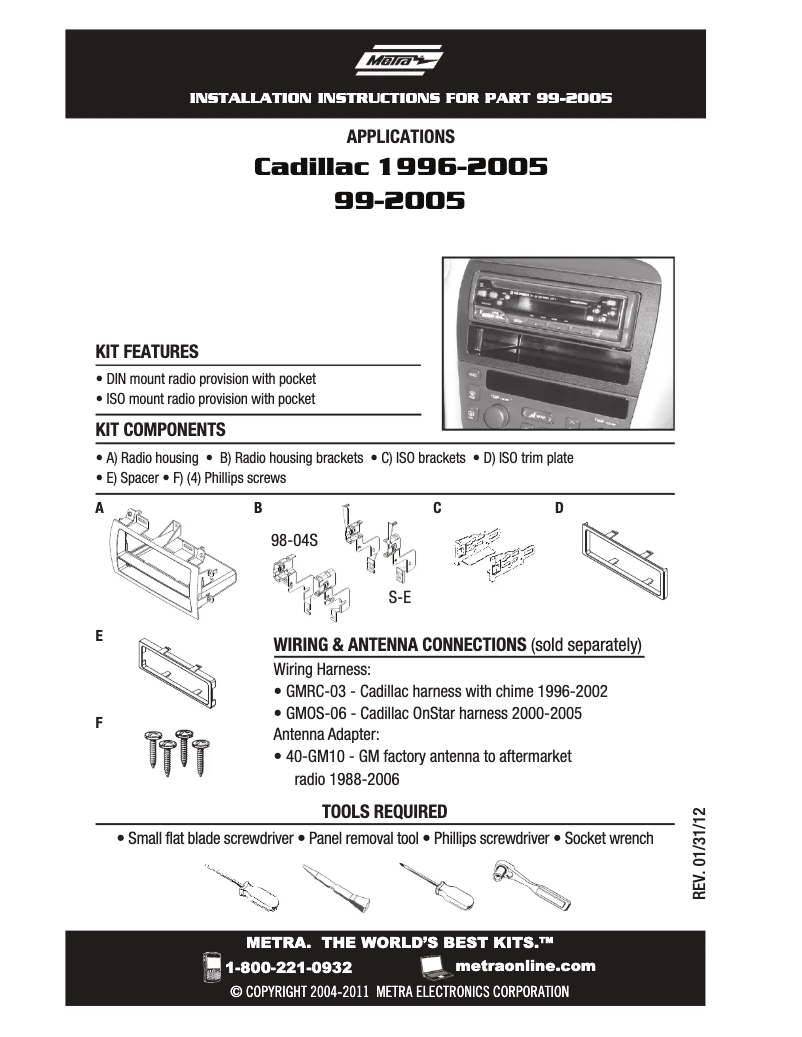 Page 1 of the manual User Manual Metra 99-2005