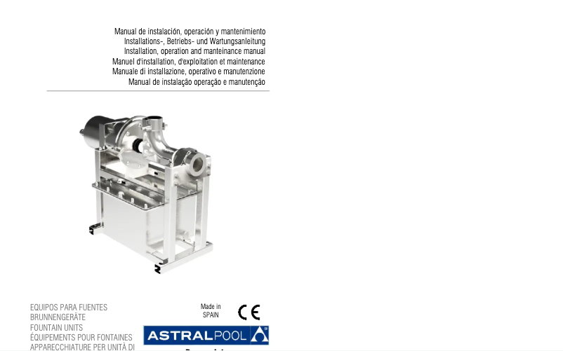 Page 1 de la notice Manuel utilisateur AstralPool Dancer Jet