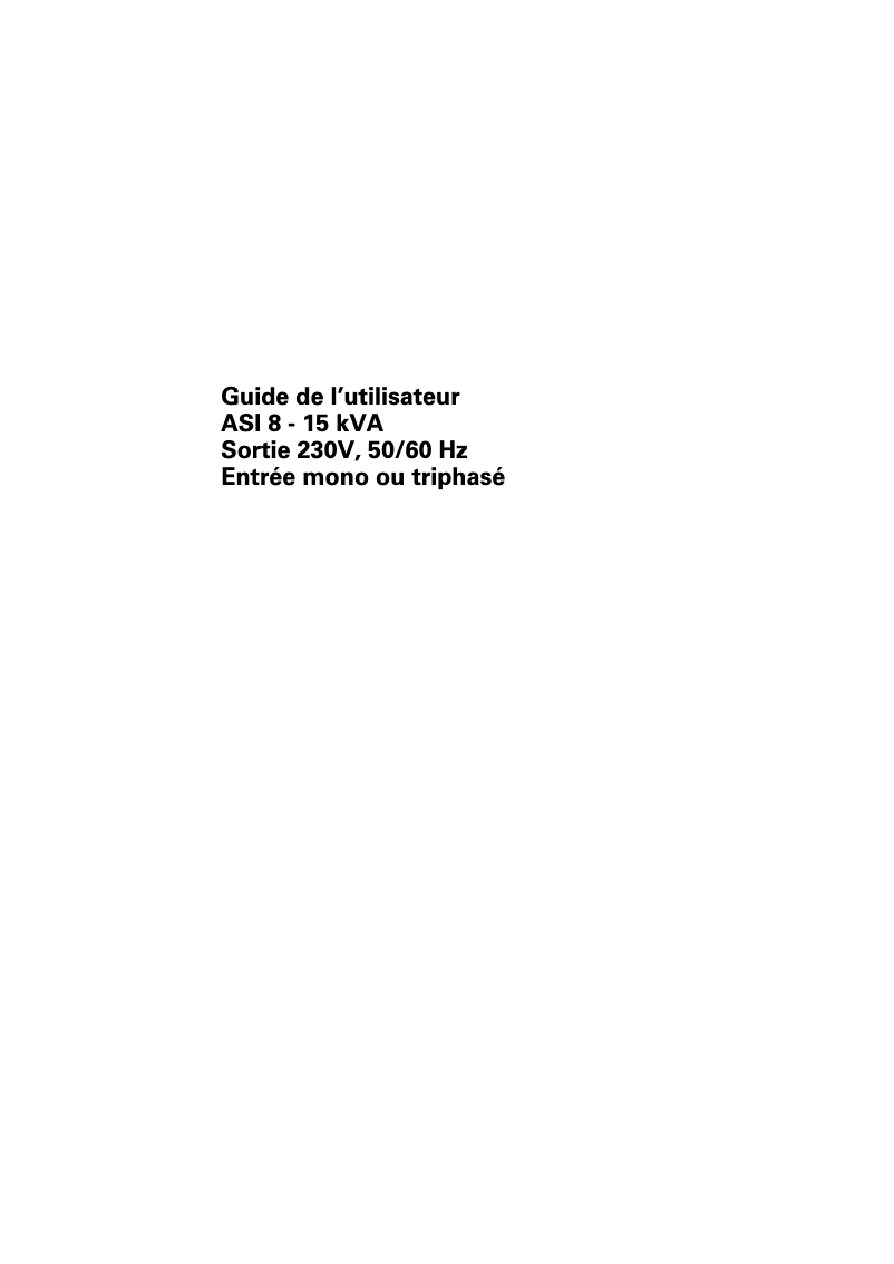 Page n°1 - Manuel utilisateur Eaton Powerware 9155-8-N-33-64x9Ah