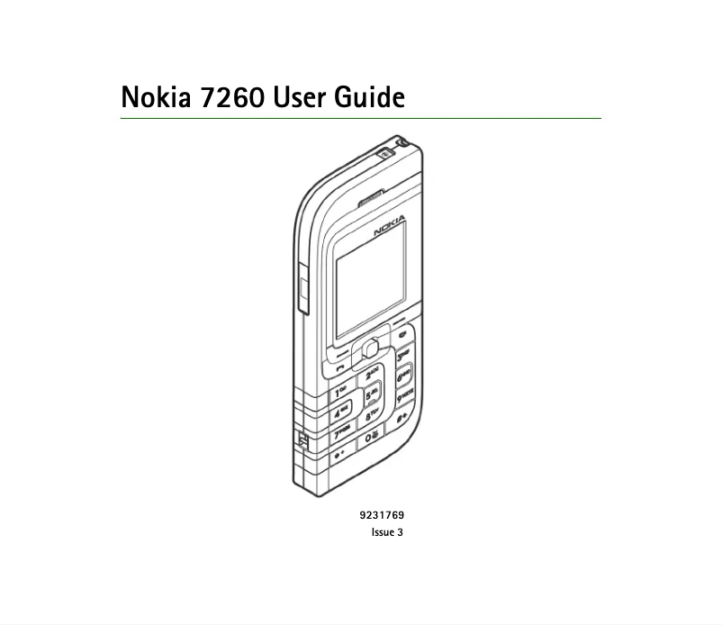 Page n°1 - Manuel utilisateur Nokia 7260