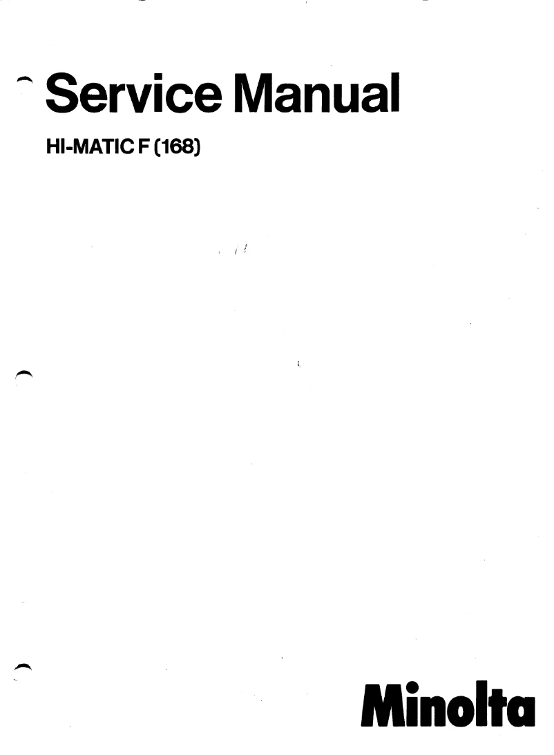 Page n°1 - Manuel utilisateur Konica Minolta Hi-Matic F