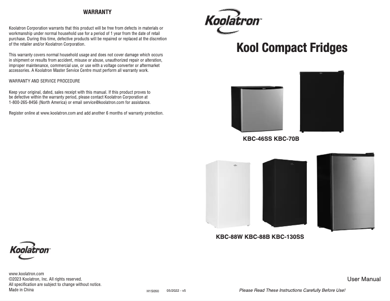 Image de la première page du manuel de l'appareil KBC-130SS