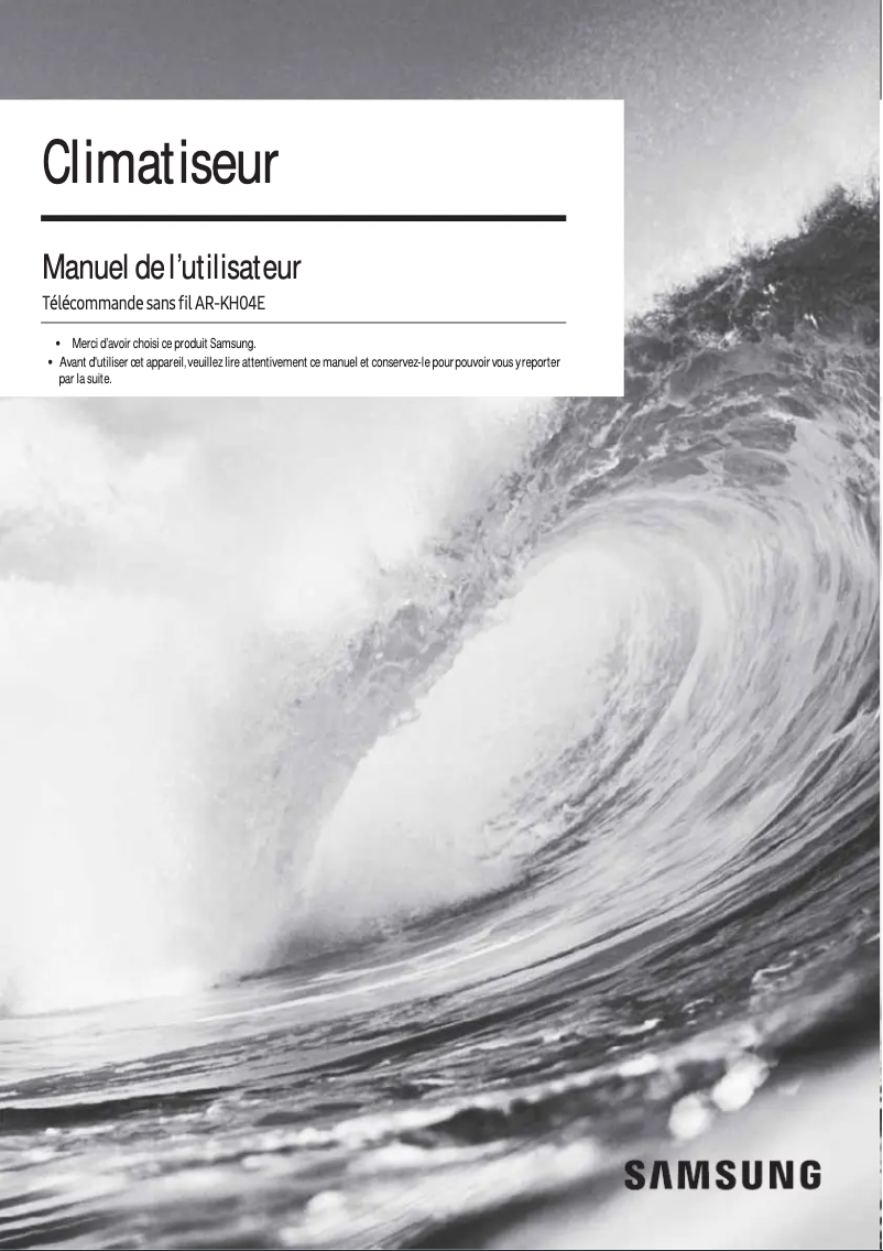 Page n°1 - Manuel utilisateur Samsung AR-KH04E