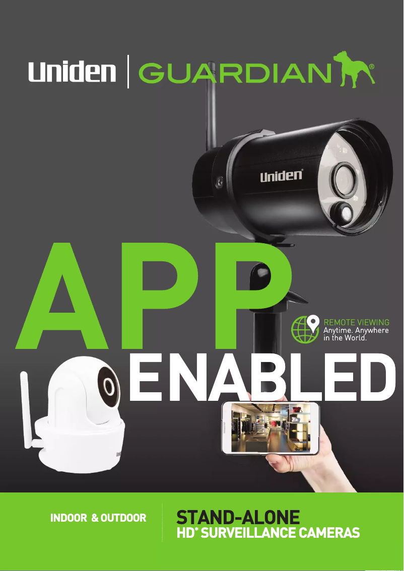 Page 1 of the manual Brochure Uniden Guardian App Cam 25