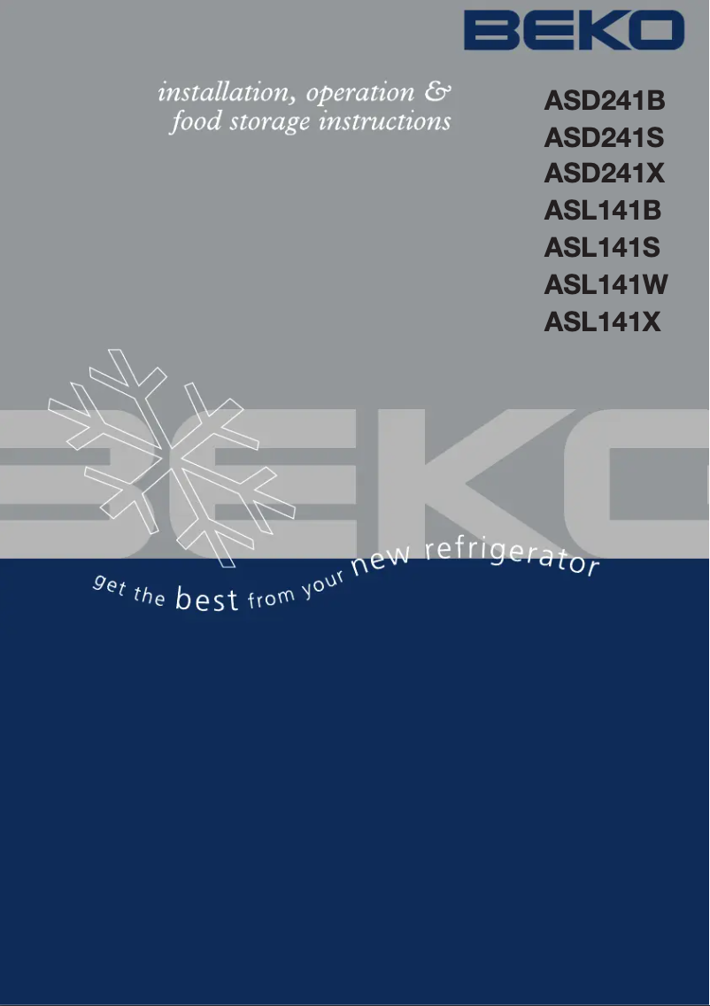 Page n°1 - Manuel utilisateur Beko ASL141S