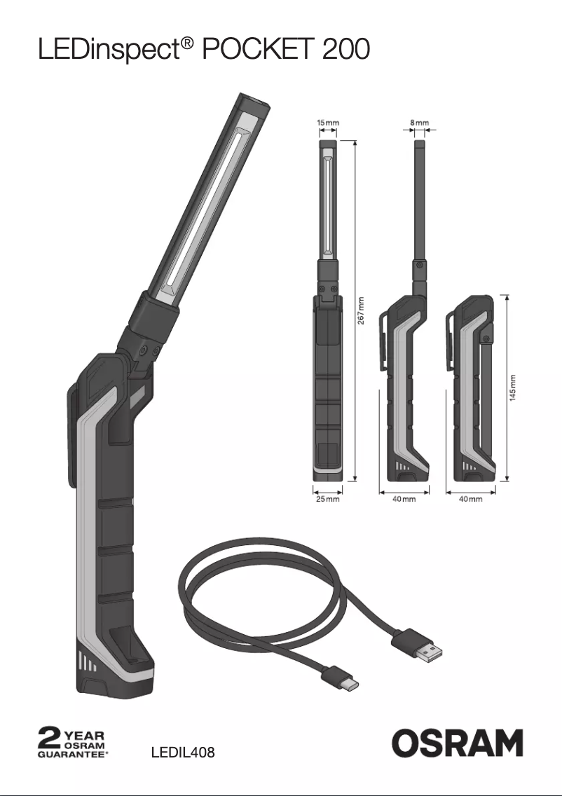 Page 1 de la notice Instructions / montage Osram LEDinspect POCKET200