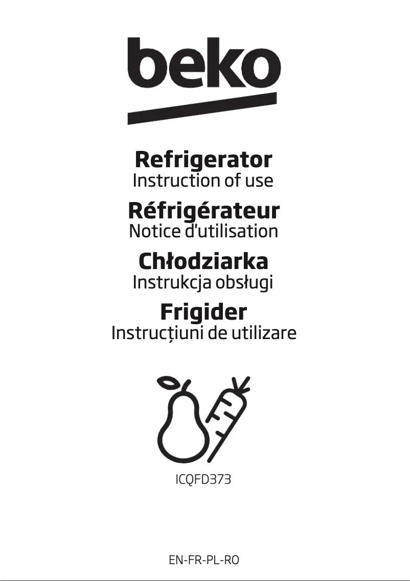 Image de la première page du manuel de l'appareil ICQFD373