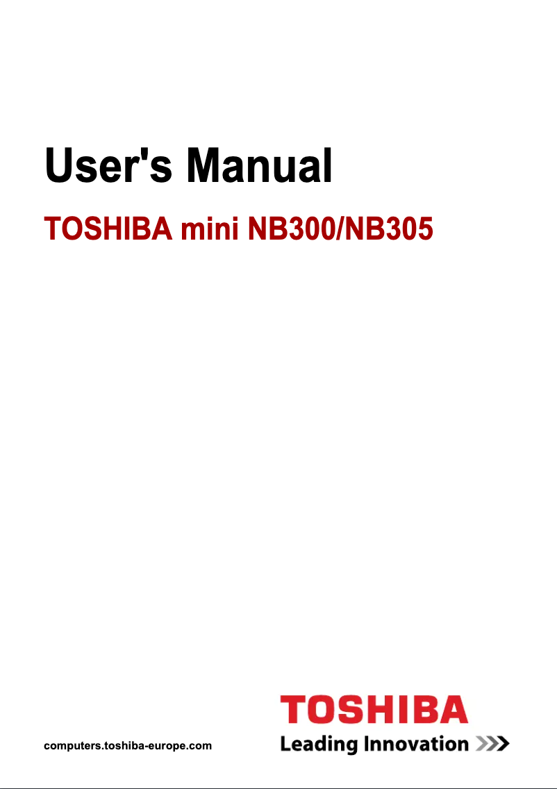 Page 1 de la notice Manuel utilisateur Toshiba NB300