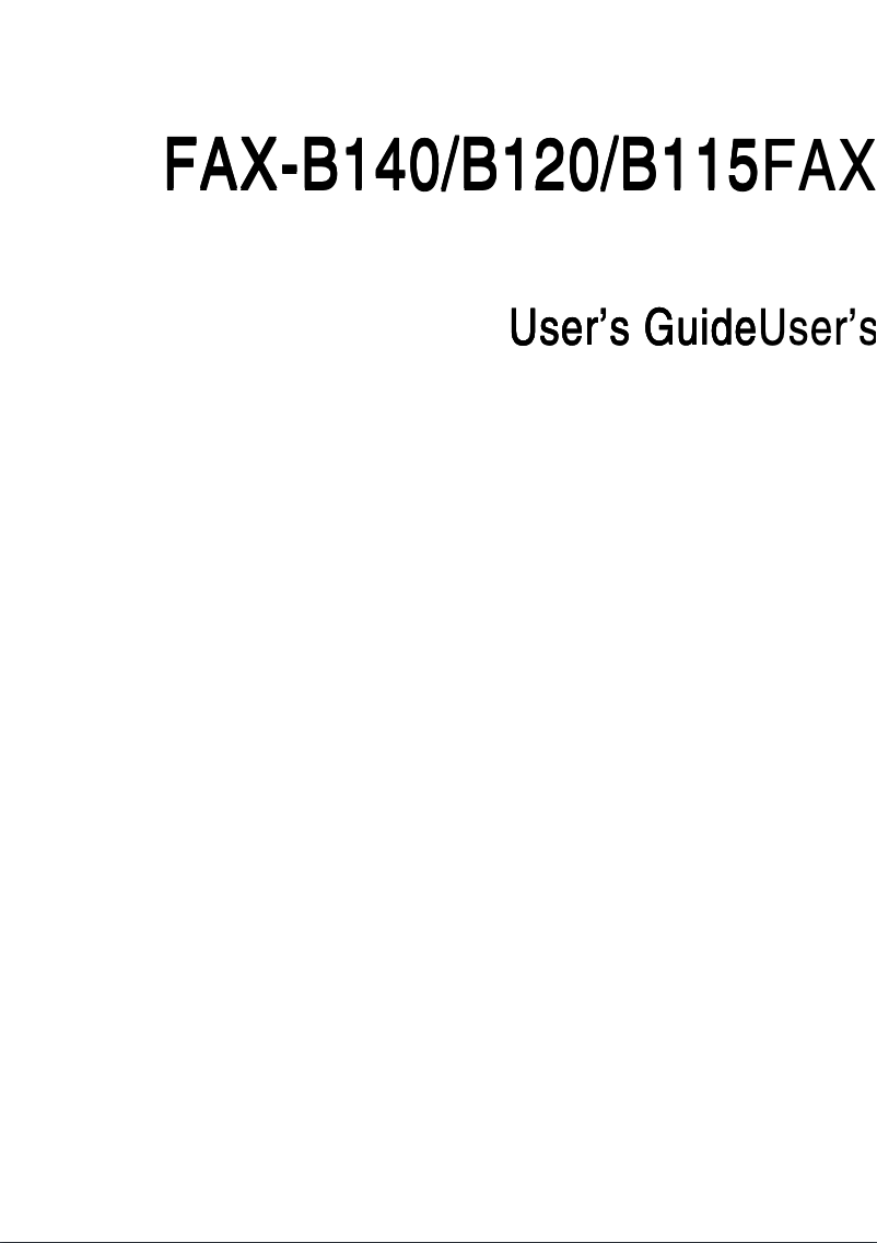 Image de la première page du manuel de l'appareil FAX-B115