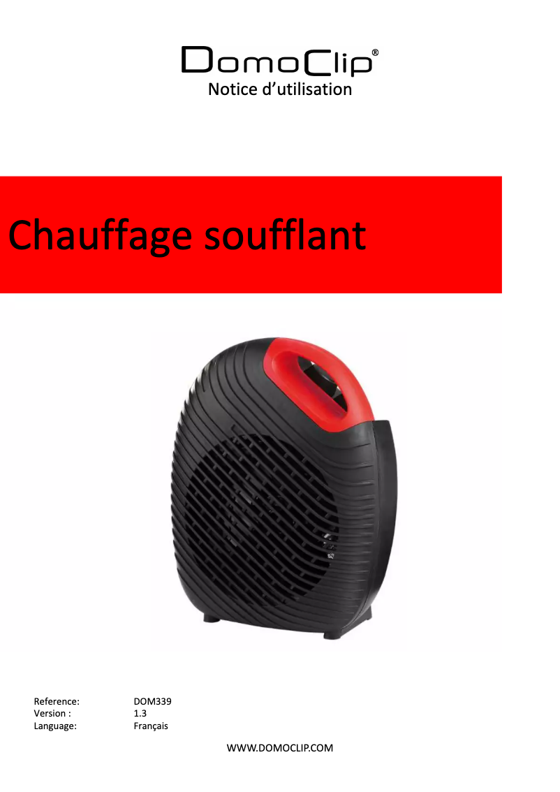 Page 1 of the manual User Manual Domoclip DOM339W
