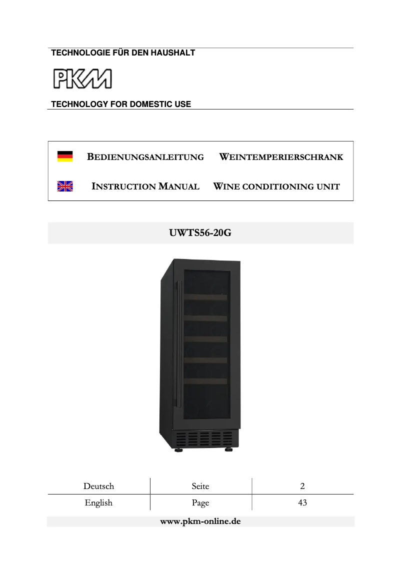Image de la première page du manuel de l'appareil UWTS56-20G