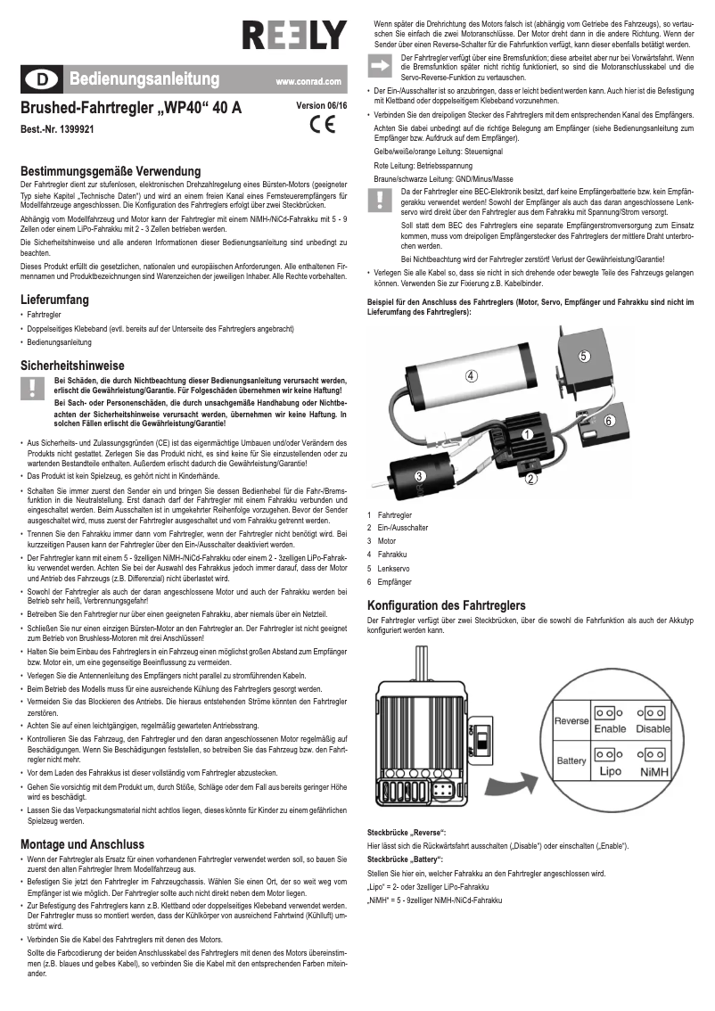 Page n°1 - Manuel utilisateur Reely WP40
